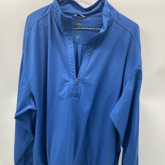 NIKE Golf Mens BLUE Quarter 1/4 Zip Jacket XL Pullover Windbreaker Wind Jacket L - Picture 1 of 6